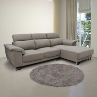 L Shape Easy Clean Fabric Sofa - 8683